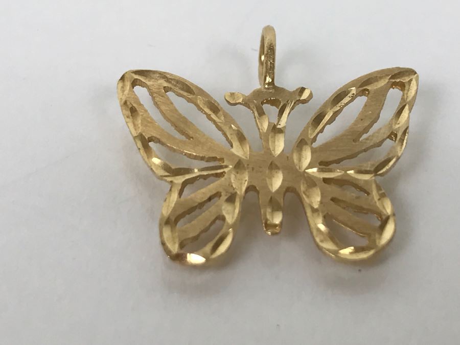 14K Yellow Gold Butterfly Pendant 1.5g [Photo 5]