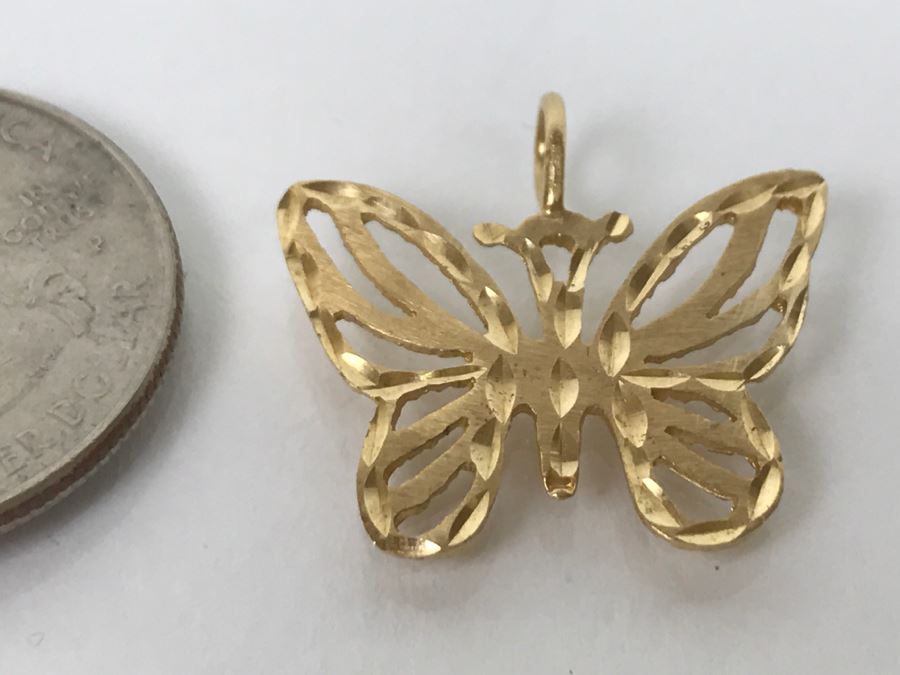 14K Yellow Gold Butterfly Pendant 1.5g [Photo 6]