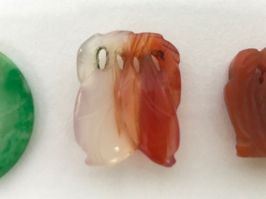 Collection Of (6) Vintage Jade Stone Jewelry Items  [Photo 4]