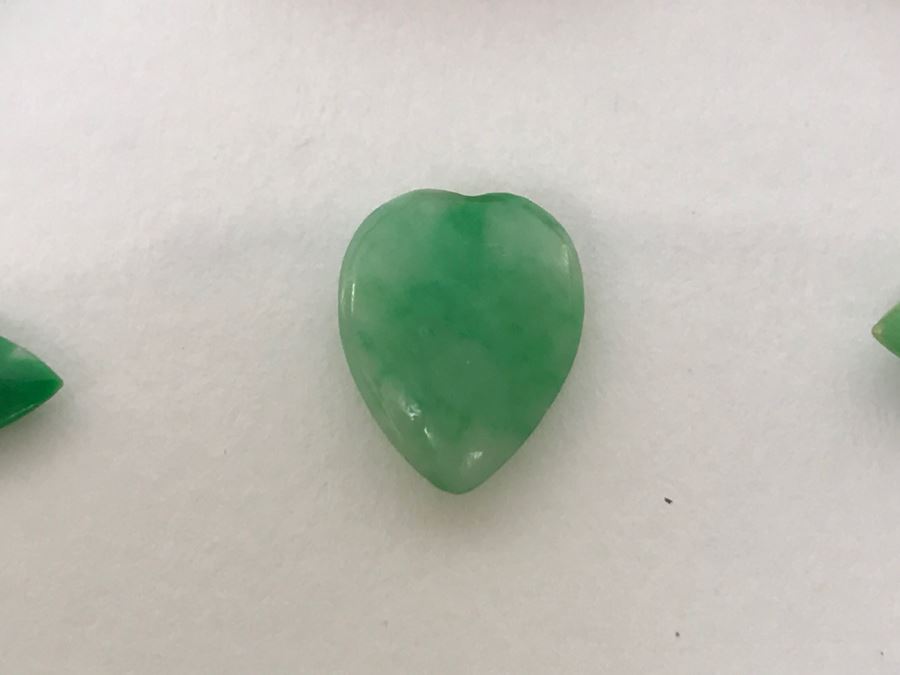 Collection Of (6) Vintage Jade Stone Jewelry Items  [Photo 11]