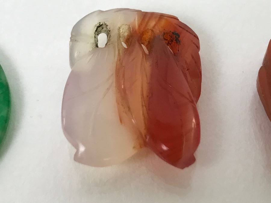 Collection Of (6) Vintage Jade Stone Jewelry Items  [Photo 8]