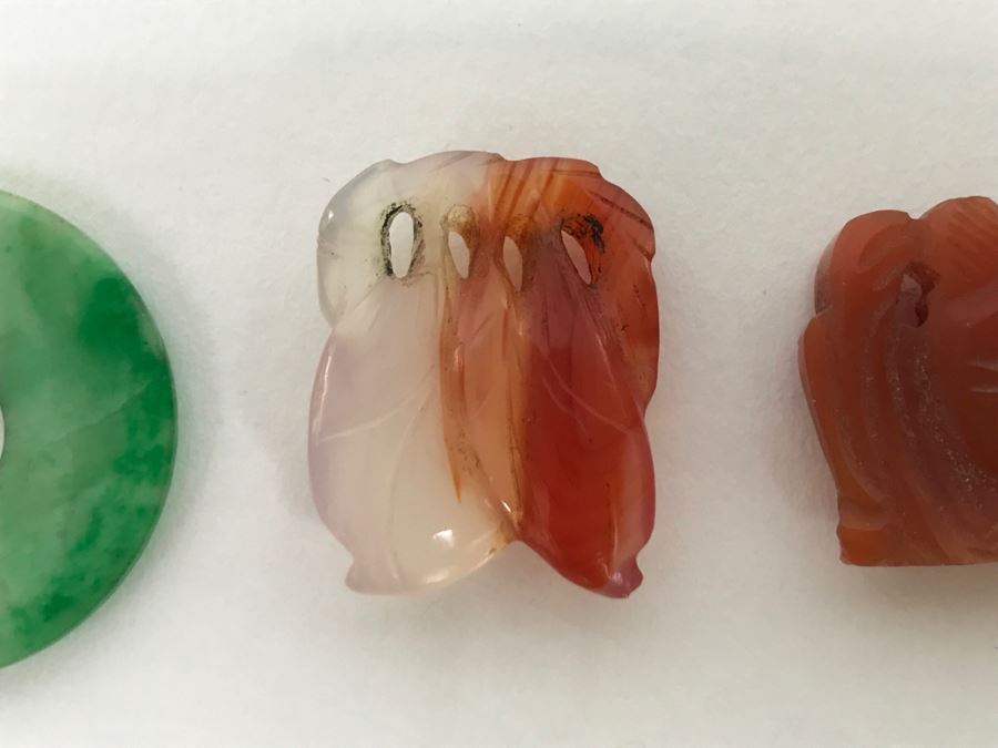 Collection Of (6) Vintage Jade Stone Jewelry Items  [Photo 5]