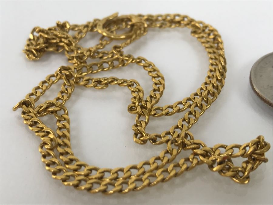 18K-22K Yellow Solid Gold Chain Necklace 17.2g FMV $775