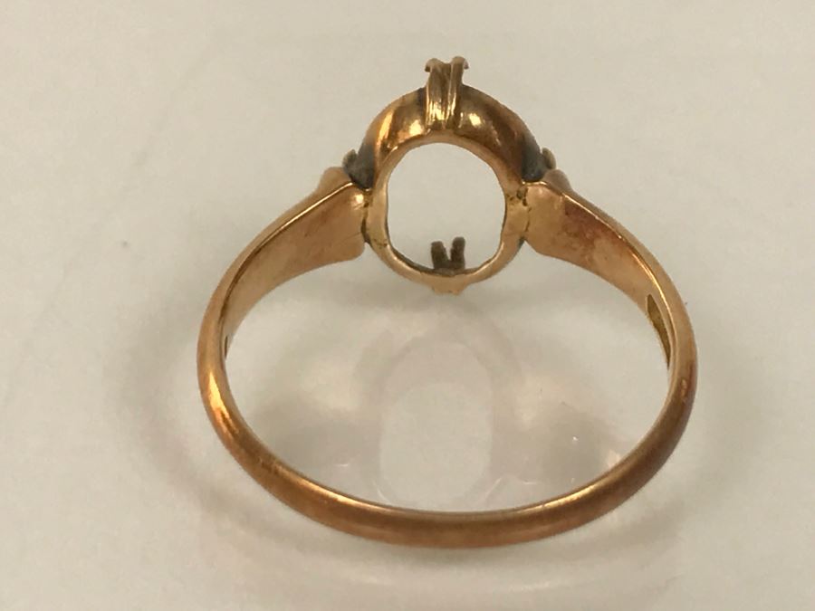 14K Yellow Gold Ring Mounting 1.9g Ring Size 5.5 [Photo 4]