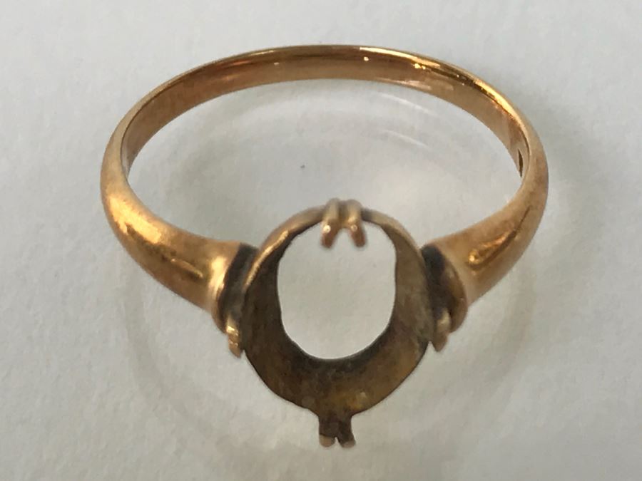14K Yellow Gold Ring Mounting 1.9g Ring Size 5.5 [Photo 2]