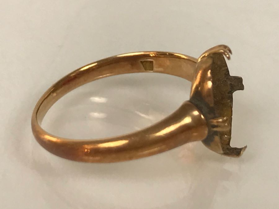 14K Yellow Gold Ring Mounting 1.9g Ring Size 5.5 [Photo 3]