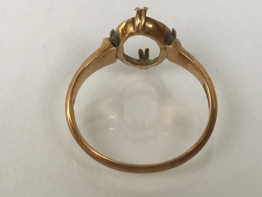 14K Yellow Gold Ring Mounting 1.9g Ring Size 5.5