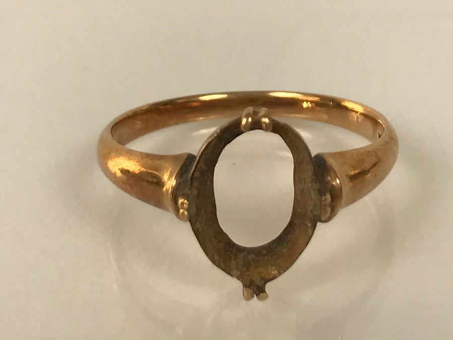 14K Yellow Gold Ring Mounting 1.9g Ring Size 5.5