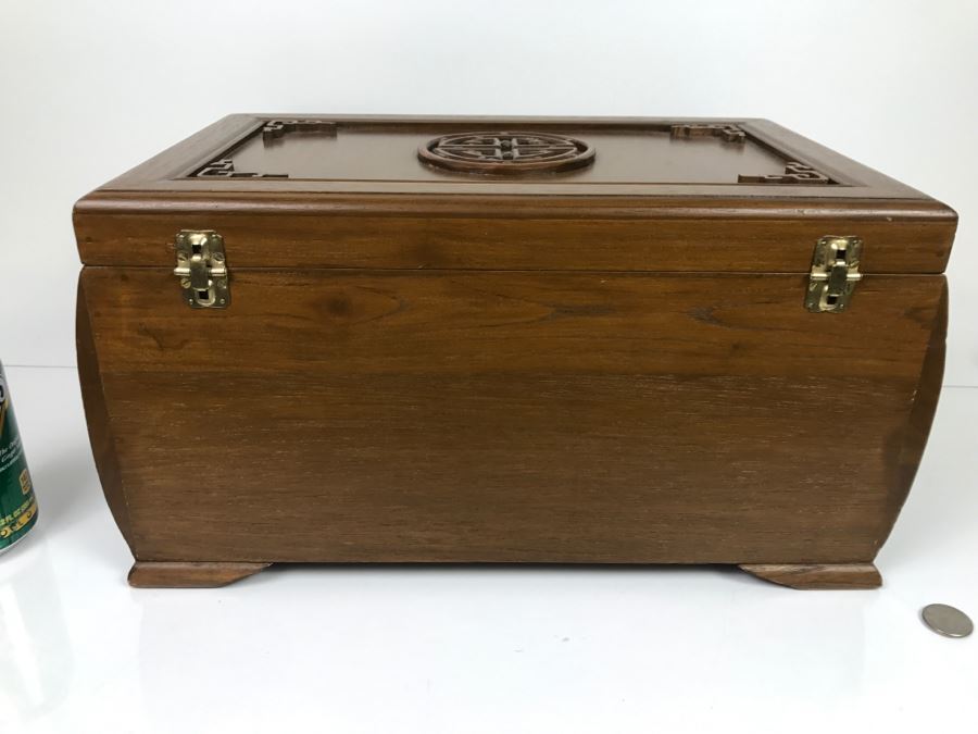 Vintage Asian Wooden Jewelry Box With Jewelry Including Sterling Silver And Turquoise See Photos [Photo 39]