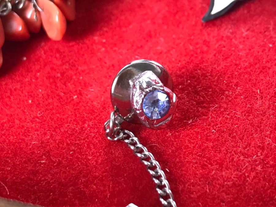 Vintage Asian Wooden Jewelry Box With Jewelry Including Sterling Silver And Turquoise See Photos [Photo 36]