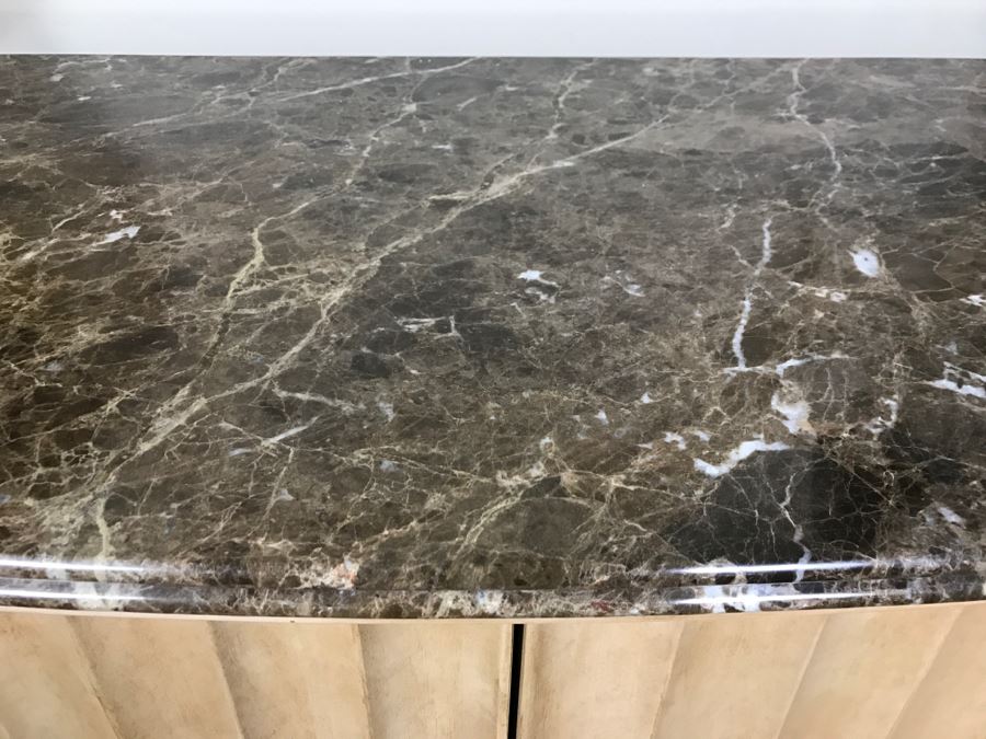 Stunning BERNHARDT Buffet Sideboard With Solid Marble Top Estimate $1,000 72'W X 24'D X 40'H.  [Photo 7]