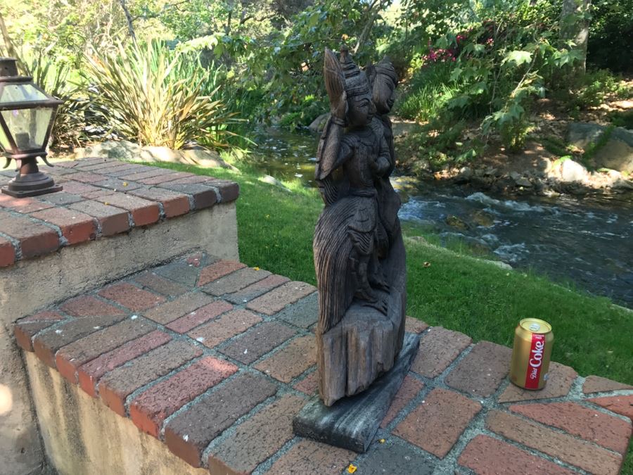 Hand Carved Wooden Sculpture From The Far East 24'H X 14'H [Photo 9]