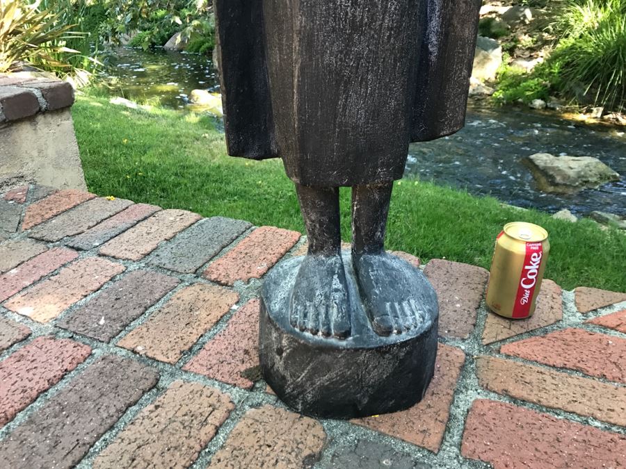  Large Hand Carved Wooden Begging Buddha Statue 40'H [Photo 10]