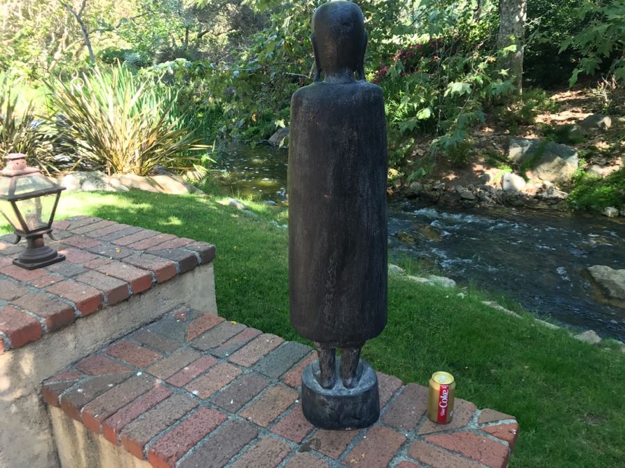  Large Hand Carved Wooden Begging Buddha Statue 40'H [Photo 15]