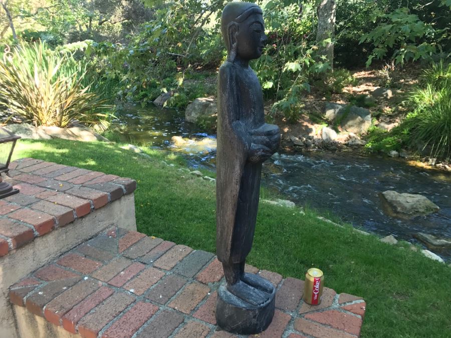  Large Hand Carved Wooden Begging Buddha Statue 40'H [Photo 12]