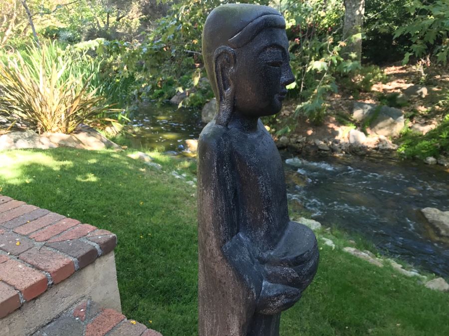  Large Hand Carved Wooden Begging Buddha Statue 40'H [Photo 13]