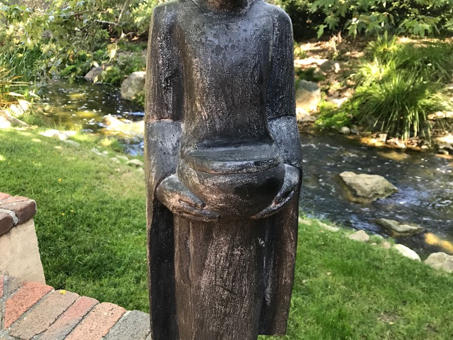  Large Hand Carved Wooden Begging Buddha Statue 40'H [Photo 9]