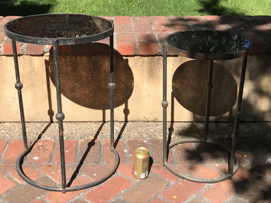 Set Of (2) Metal And Glass Mosiac Top Tables [Photo 8]