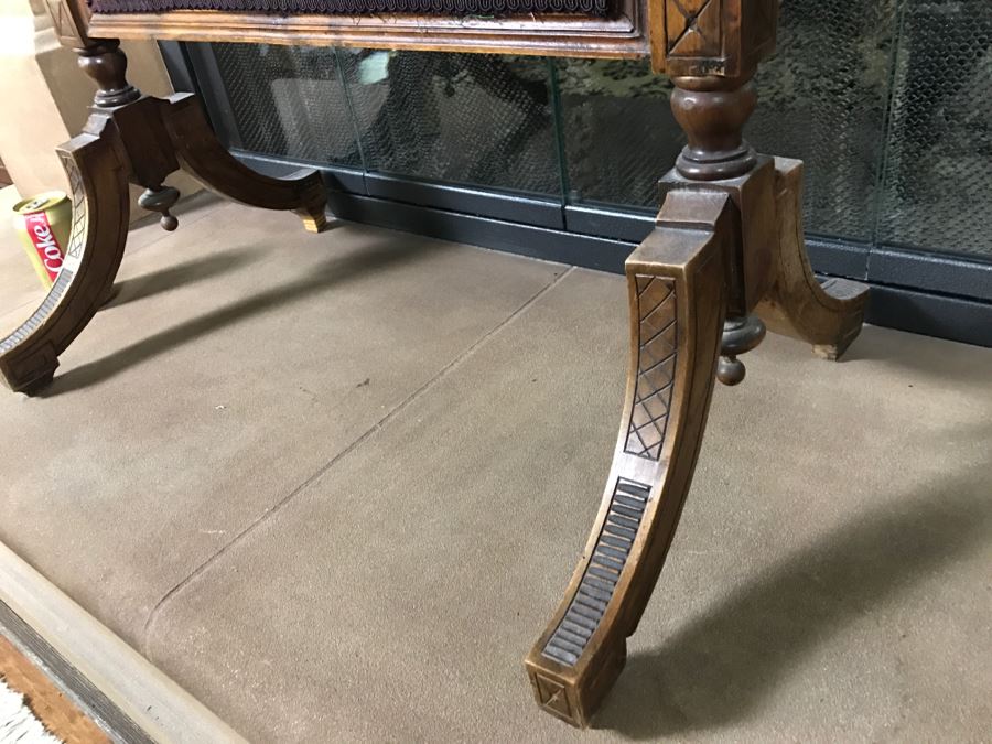 Antique Wooden Needlepoint Fireplace Screen [Photo 6]