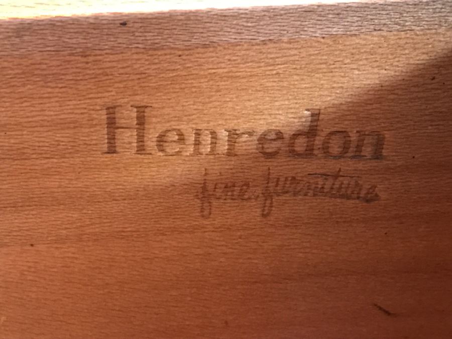 Henredon Fine Furniture Wooden China Cabinet With Overhead Lighting [Photo 4]