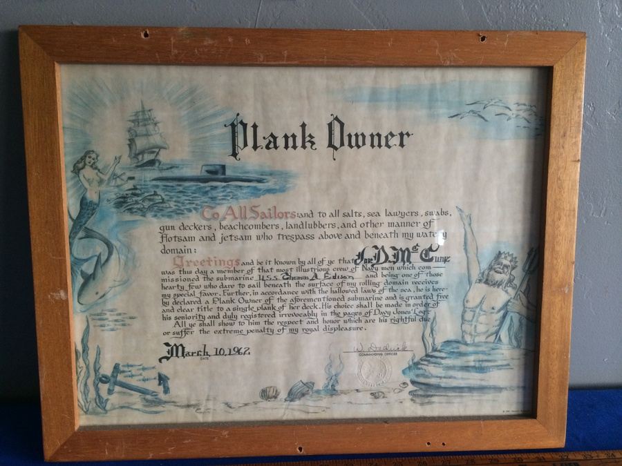1962 U.S. Naval Certificate for Service on U.S.S. Thomas A. Edison [Photo 1]