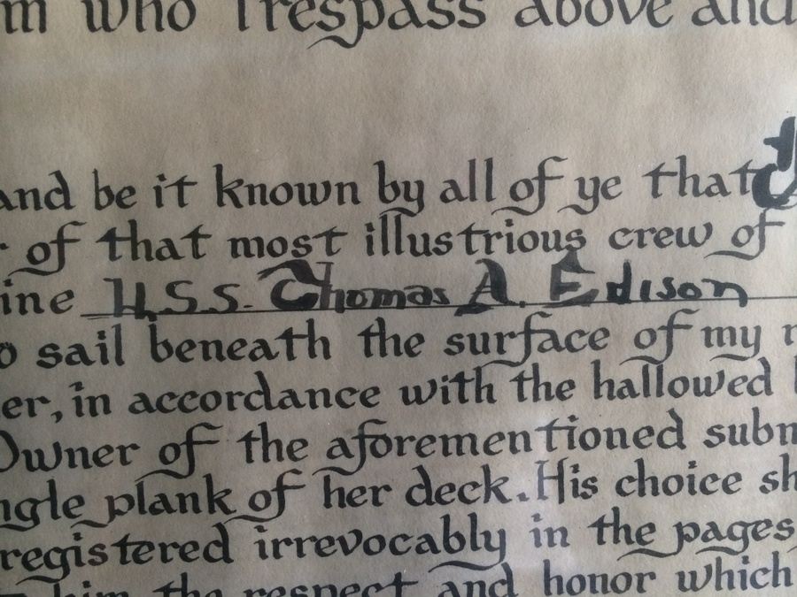 1962 U.S. Naval Certificate for Service on U.S.S. Thomas A. Edison [Photo 8]