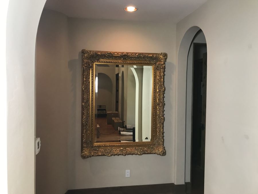 Large Ornate Gilded Beveled Glass Wall Mirror - Much Bigger In Person - Almost Takes Up Entire Wall [Photo 3]