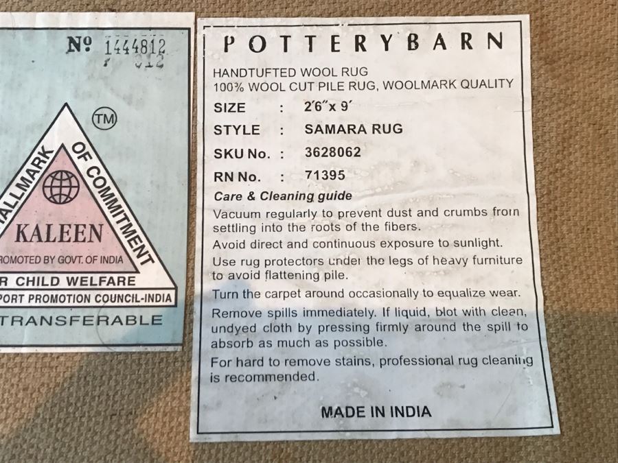 Potterybarn Handtufted Wool Runner Rug 2'6' X 9' Samara Rug [Photo 13]