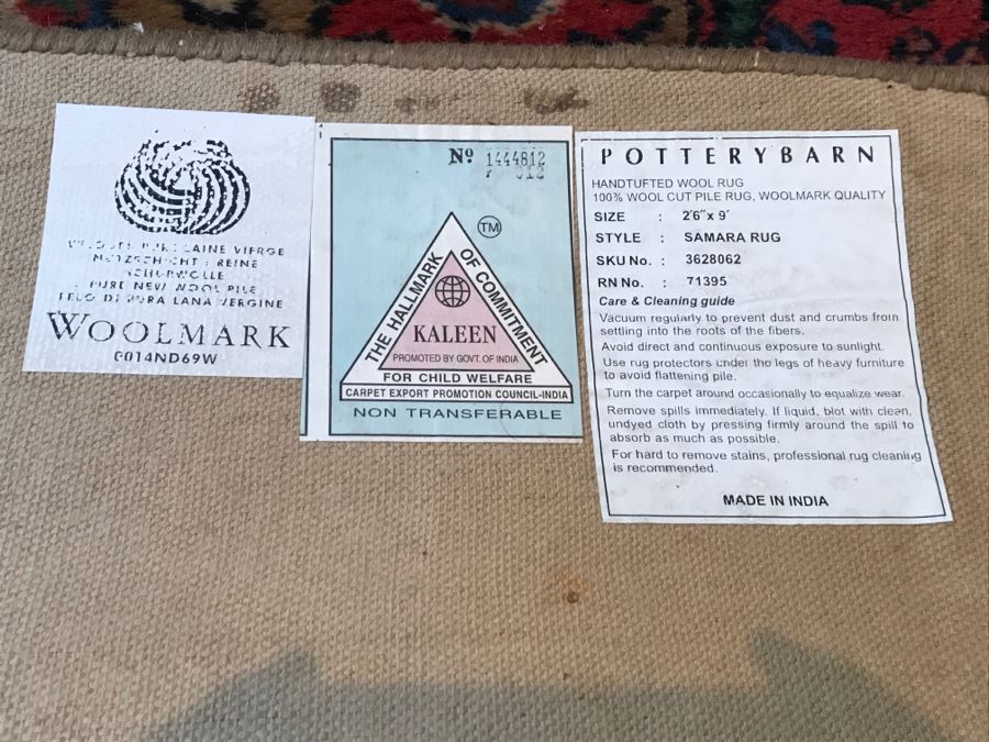 Potterybarn Handtufted Wool Runner Rug 2'6' X 9' Samara Rug [Photo 10]