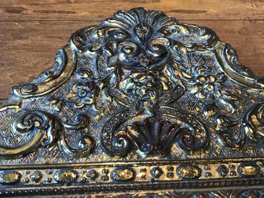 Vintage Hammered Brass Wall Mirror [Photo 6]