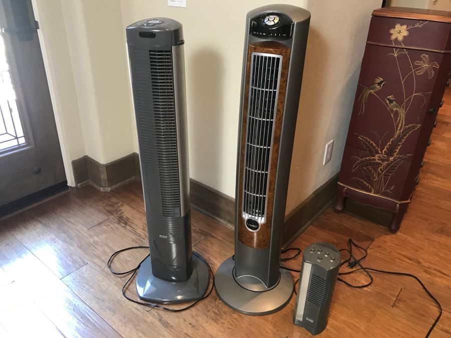 Pair Of Tower Fans And Small Fan By Seville Classics And Lasko