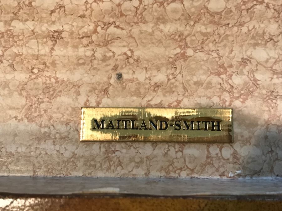 Maitland-Smith Gold Tone Leather Top Desk With Book Motif Estimate $1,000-$2,000 [Photo 11]