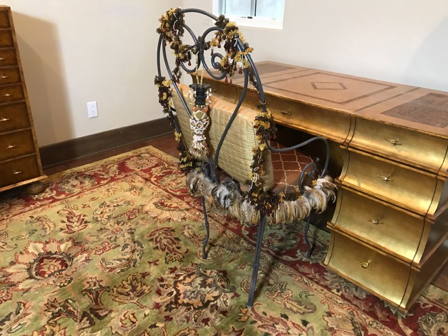 Wrought Iron Armchair With Embellishments [Photo 3]