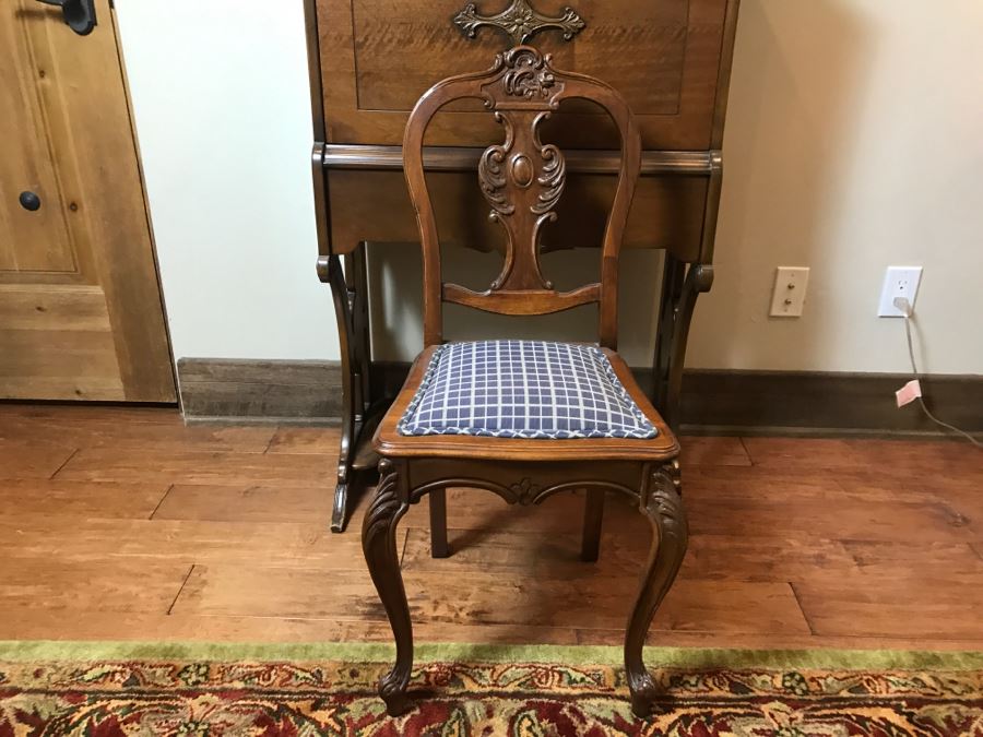 Antique Wooden Desk With Chair See Photos Inside Desk [Photo 15]