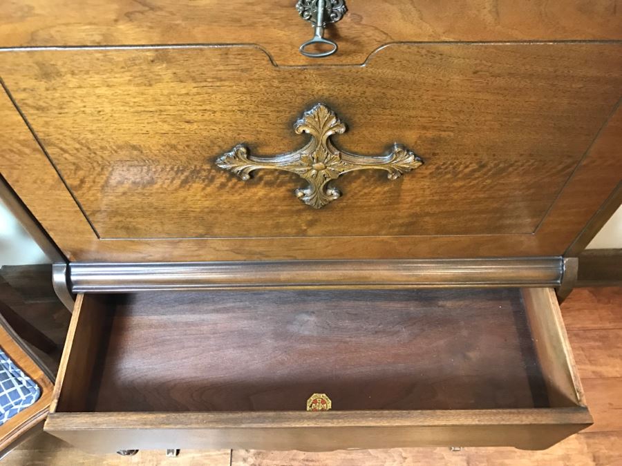 Antique Wooden Desk With Chair See Photos Inside Desk [Photo 12]