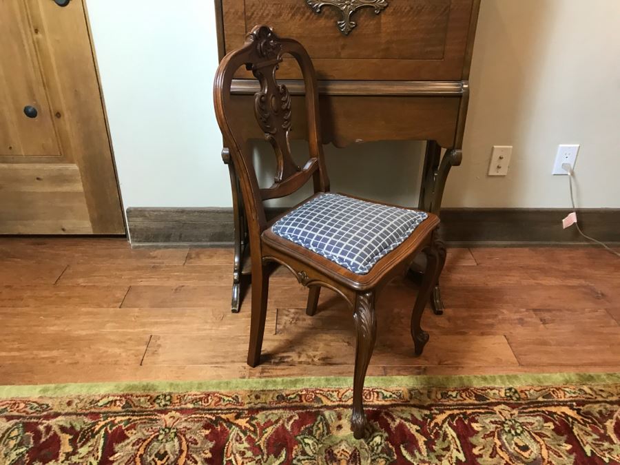 Antique Wooden Desk With Chair See Photos Inside Desk [Photo 18]