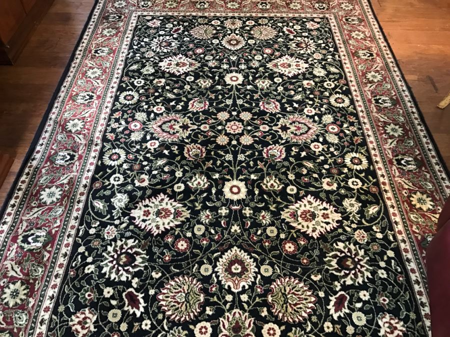 100% Premium New Zealand Wool Area Rug Made In Turkey 5'3 X 7'6' Blacks Reds Kashan [Photo 4]