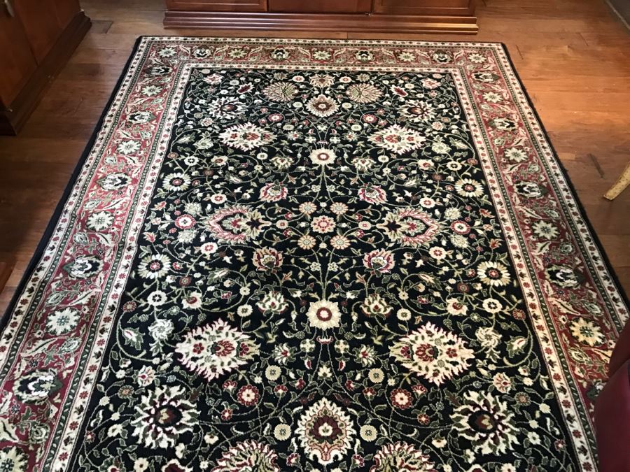 100% Premium New Zealand Wool Area Rug Made In Turkey 5'3 X 7'6' Blacks Reds Kashan [Photo 5]