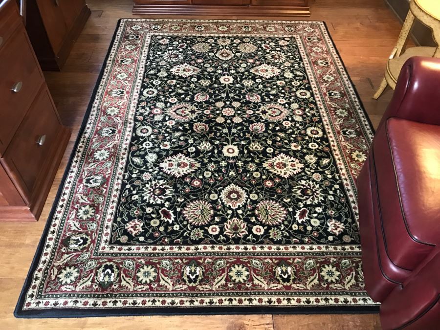 100% Premium New Zealand Wool Area Rug Made In Turkey 5'3 X 7'6' Blacks Reds Kashan [Photo 1]