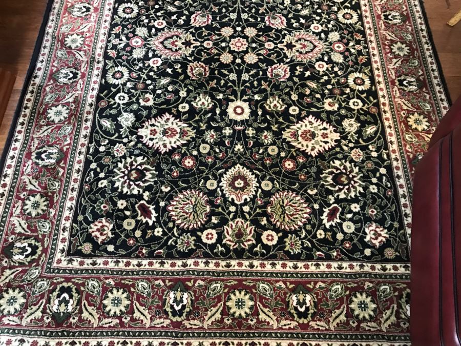 100% Premium New Zealand Wool Area Rug Made In Turkey 5'3 X 7'6' Blacks Reds Kashan [Photo 3]