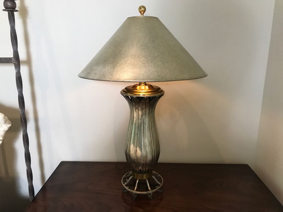 Pair Of Stylish Metal Maitland-Smith Table Lamps [Photo 3]