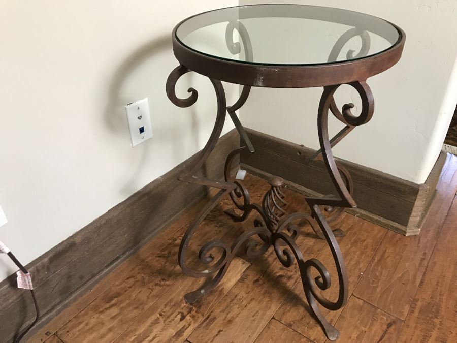 Metal Round Glass Top Side Table [Photo 7]