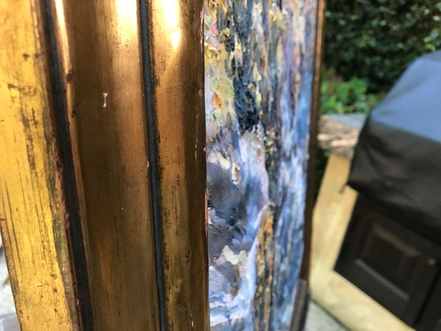 Original Plein Air Oil Painting On Canvas Panel By FORT Titled 'Cliff With Red Fence' 24' X 30' [Photo 11]