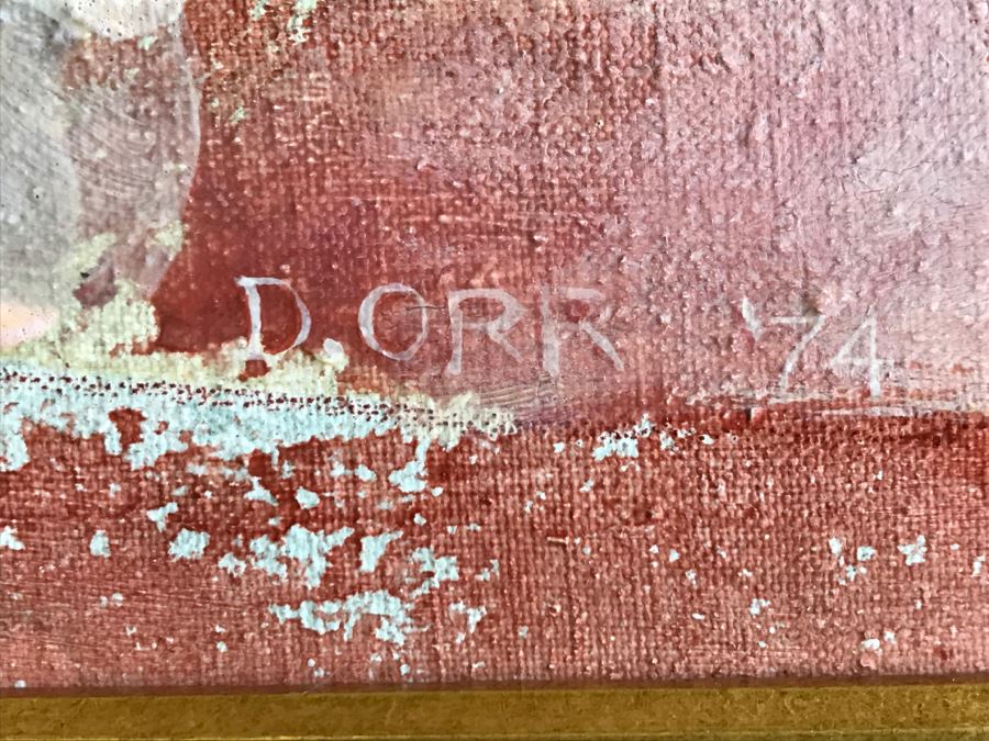 Original Vintage 1974 Dorothy Orr Oil Painting On Canvas Titled 'Mother & Child' D. Orr [Photo 10]