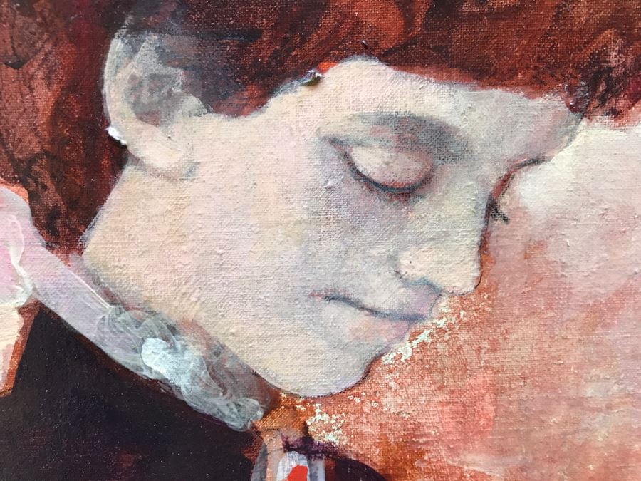 Original Vintage 1974 Dorothy Orr Oil Painting On Canvas Titled 'Mother & Child' D. Orr [Photo 5]