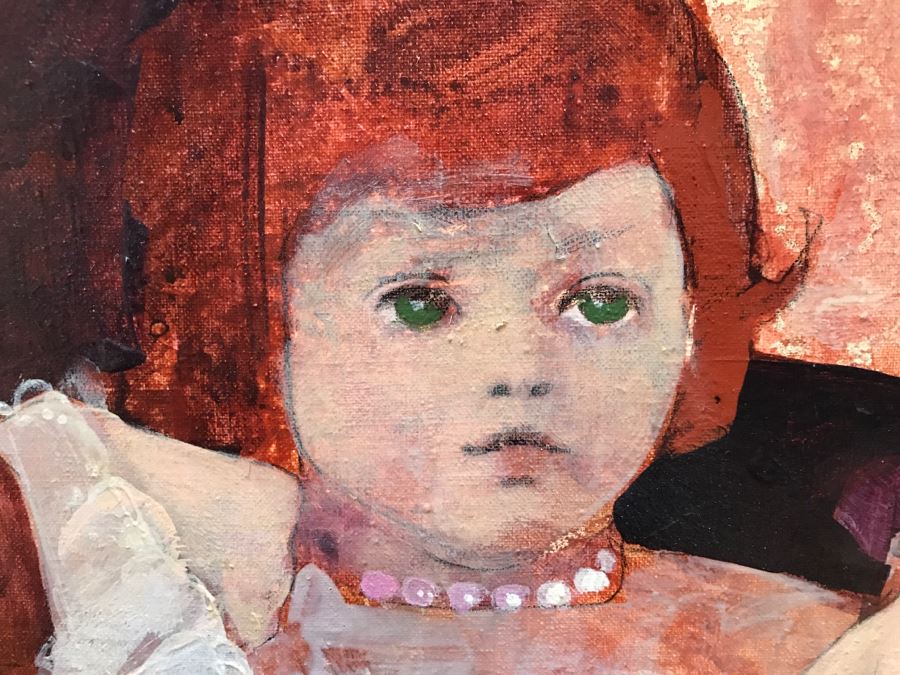 Original Vintage 1974 Dorothy Orr Oil Painting On Canvas Titled 'Mother & Child' D. Orr [Photo 8]