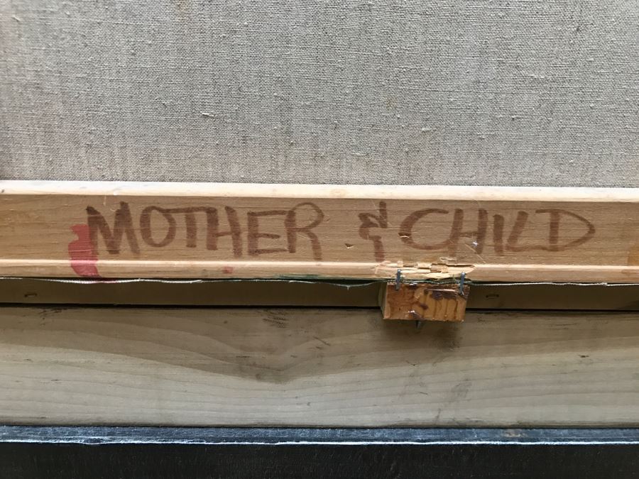Original Vintage 1974 Dorothy Orr Oil Painting On Canvas Titled 'Mother & Child' D. Orr [Photo 15]