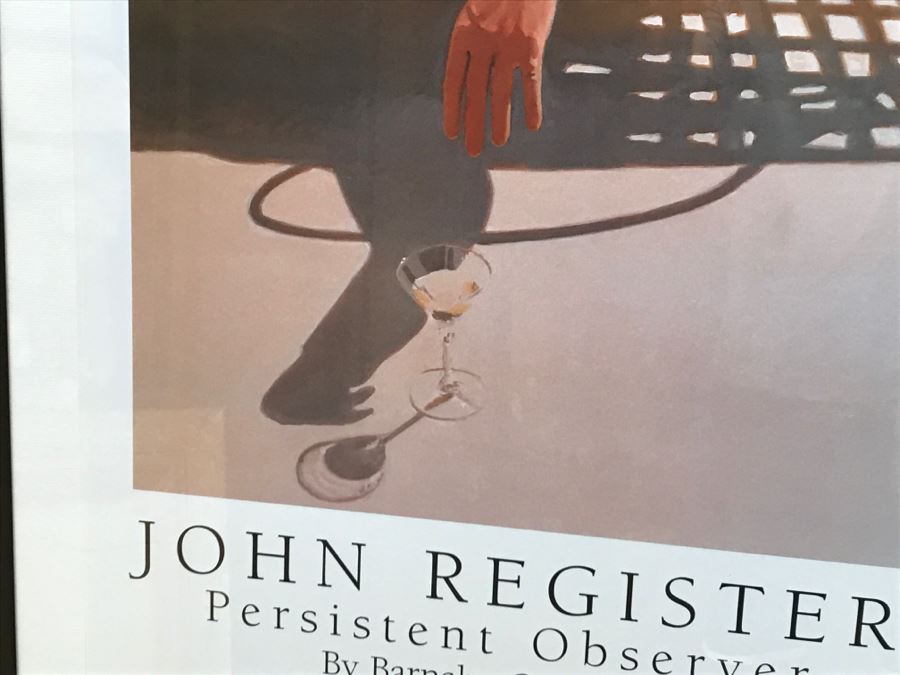 Vintage 1999 Framed Poster Of John Register Painting Titled 'Martini' By Woodford Press [Photo 5]