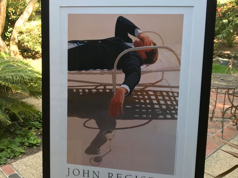 Vintage 1999 Framed Poster Of John Register Painting Titled 'Martini' By Woodford Press [Photo 3]