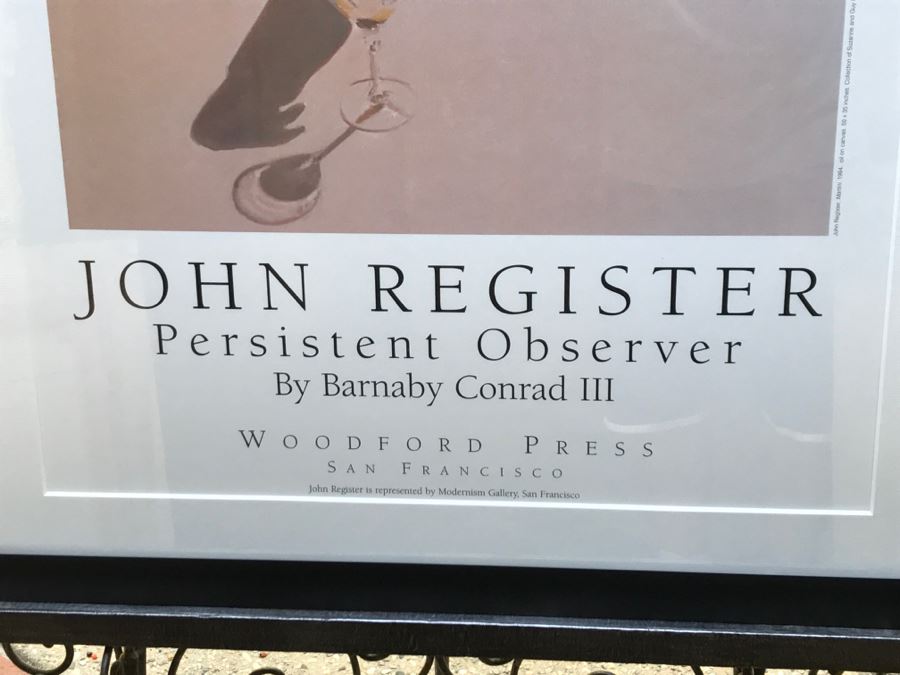 Vintage 1999 Framed Poster Of John Register Painting Titled 'Martini' By Woodford Press [Photo 7]